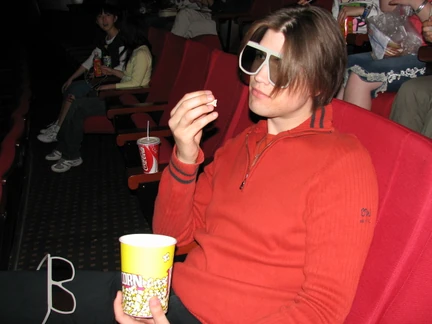 Philip wearing IMAX 3D glasses